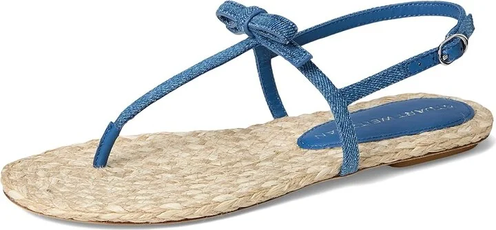 Stuart Weitzman Felicity Espadrille Sandal Women's Wedge Shoes Washed/Natural : 5 M, Leather - Image 5