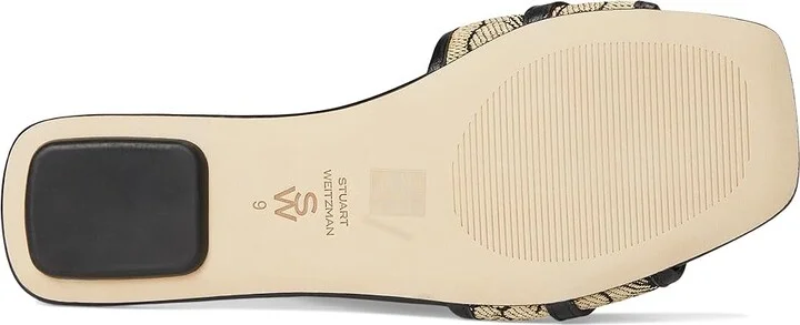 Stuart Weitzman Felicity Slide Women's Shoes Black/Natural/Black : 7 M, Leather - Image 3