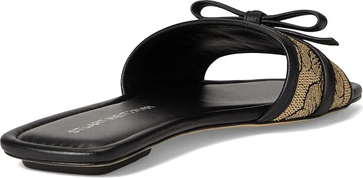 Stuart Weitzman Felicity Slide Women's Shoes Black/Natural/Black : 7 M, Leather - Image 4