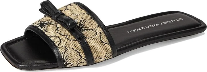 Stuart Weitzman Felicity Slide Women's Shoes Black/Natural/Black : 7 M, Leather - Image 5