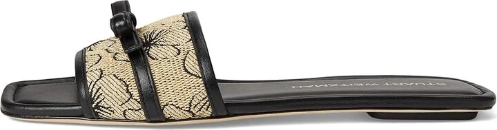 Stuart Weitzman Felicity Slide Women's Shoes Black/Natural/Black : 7 M, Leather - Image 6