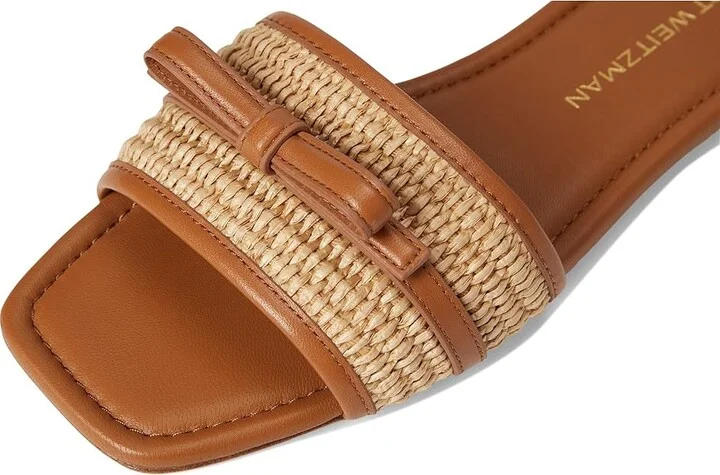 Stuart Weitzman Felicity Slide Women's Shoes Hazel/Natural : 7.5 M, Leather - Image 7