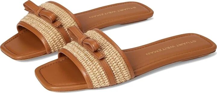 Stuart Weitzman Felicity Slide Women's Shoes Hazel/Natural : 7.5 M, Leather