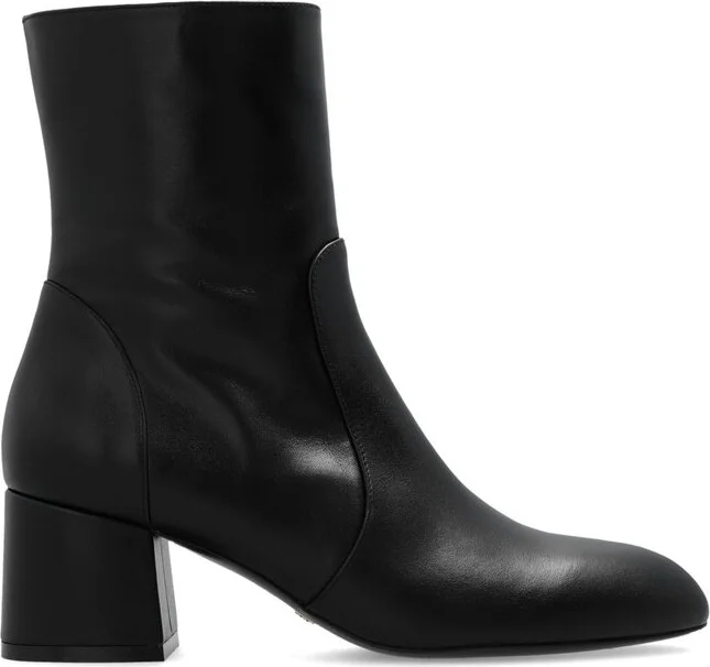 Stuart Weitzman Flareblock Side-Zip Ankle Boots