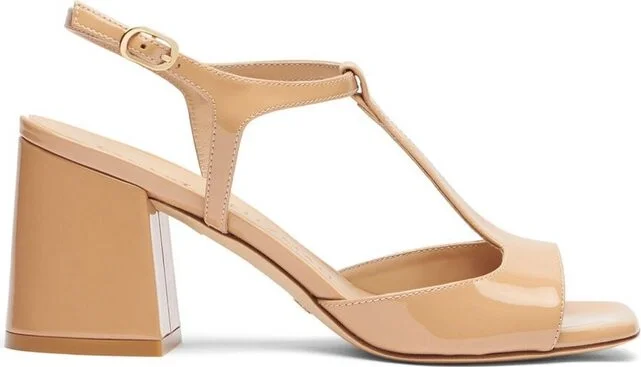 Stuart Weitzman Flareblock T-Strap Sandals