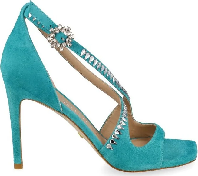 Stuart Weitzman Gemcut Embellished Heeled Sandals