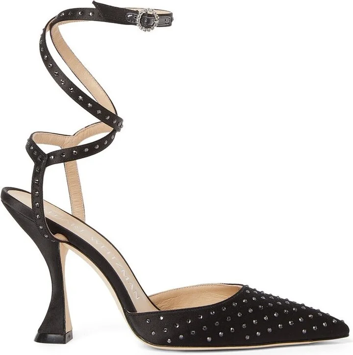 Stuart Weitzman Glam Xcurve Crystal-Embellished Pumps