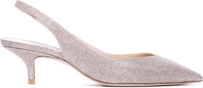 Stuart Weitzman Glitter Detailed Slingback Pumps