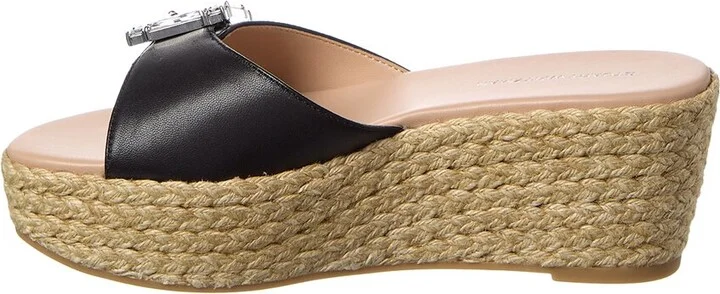 Stuart Weitzman June 75 Leather Wedge Sandal - Image 2