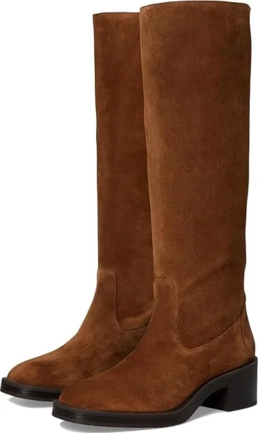 Stuart Weitzman Kaia Knee-High Boot Women's Flat Shoes Coffee : 9.5 M, Leather/Rubber