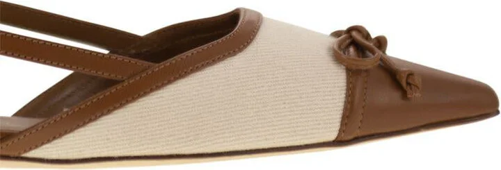 Stuart Weitzman Kitty - Leather And Linen Slingback - Image 6