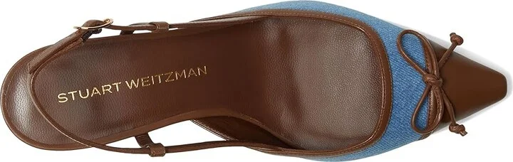 Stuart Weitzman Kitty Slingback 50 High Women's Heels Washed/Coffee : 5.5 M, Leather - Image 2