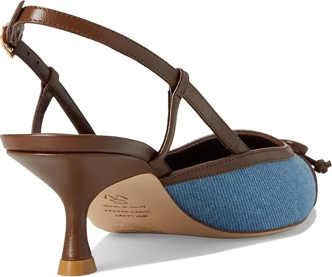 Stuart Weitzman Kitty Slingback 50 High Women's Heels Washed/Coffee : 5.5 M, Leather - Image 4