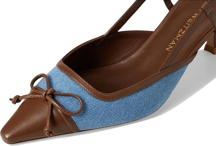 Stuart Weitzman Kitty Slingback 50 High Women's Heels Washed/Coffee : 5.5 M, Leather - Image 7