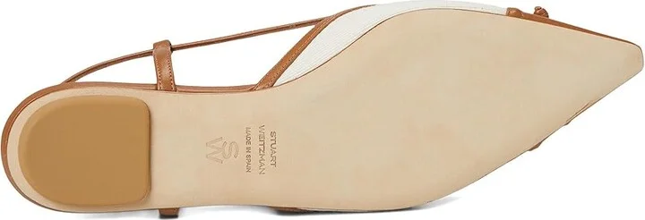 Stuart Weitzman Kitty Slingback Women's Shoes Linen/Hazel : 6 M, Leather - Image 3