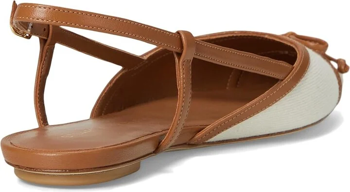 Stuart Weitzman Kitty Slingback Women's Shoes Linen/Hazel : 6 M, Leather - Image 4