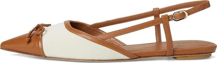 Stuart Weitzman Kitty Slingback Women's Shoes Linen/Hazel : 6 M, Leather - Image 6