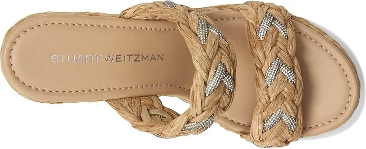 Stuart Weitzman Lana Wedge Slide 65 Women's Wedge Shoes Natural : 5 M, Leather - Image 2