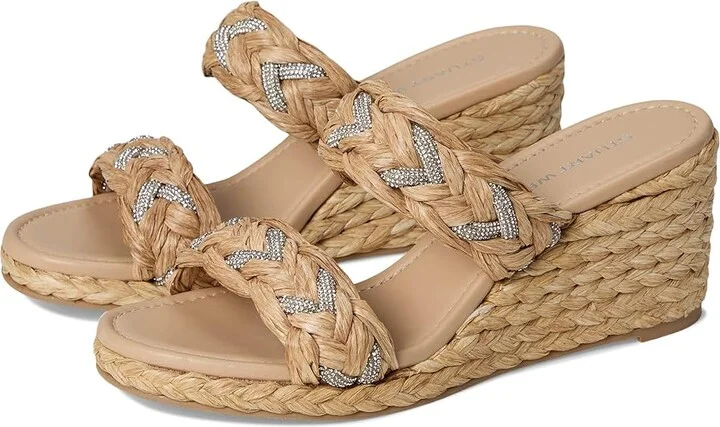 Stuart Weitzman Lana Wedge Slide 65 Women's Wedge Shoes Natural : 5 M, Leather