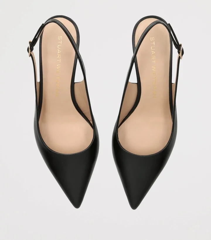 Stuart Weitzman Leather Stuart Sculpt Slingback Pumps 50 - Image 4