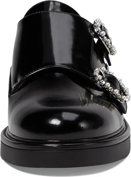 Stuart Weitzman Leighton Monk Strap Women's Flat Shoes Black : 8.5 M, Leather - Image 5