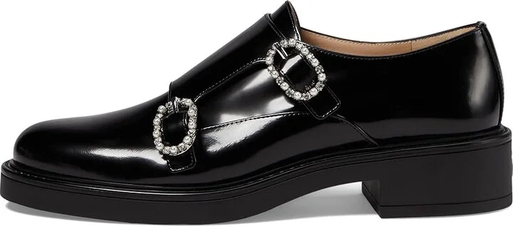 Stuart Weitzman Leighton Monk Strap Women's Flat Shoes Black : 8.5 M, Leather - Image 6