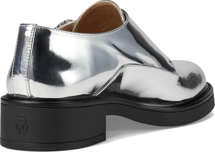 Stuart Weitzman Leighton Monk Strap Women's Flat Shoes Silver : 11 M, Leather - Image 4