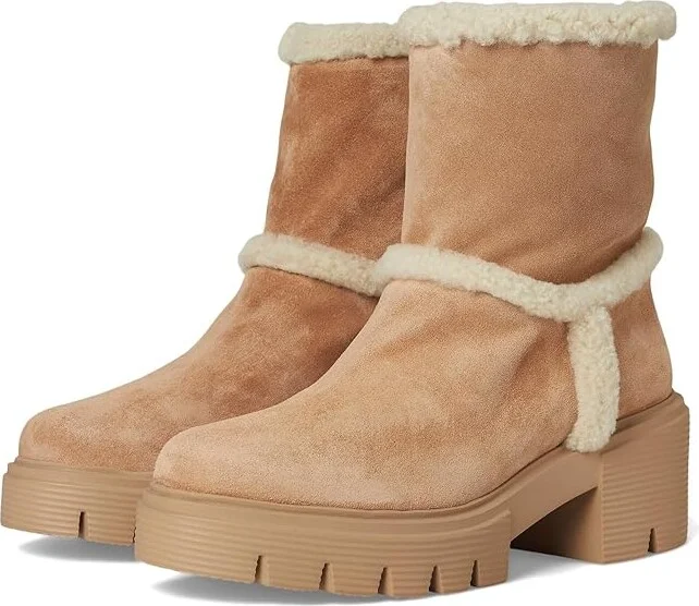 Stuart Weitzman Lennox Bootie Women's Flat Shoes New Camel/Natural/Caramel : 8.5 M, Suede