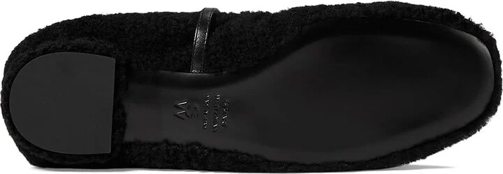 Stuart Weitzman Lennox Shearling Flat Women's Flat Shoes Black : 9 M, Leather/Shearling - Image 3