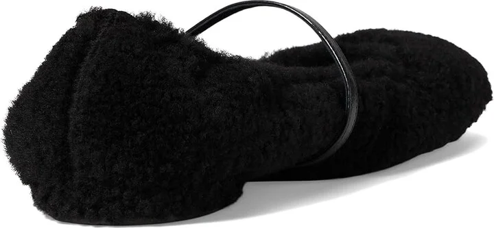 Stuart Weitzman Lennox Shearling Flat Women's Flat Shoes Black : 9 M, Leather/Shearling - Image 4