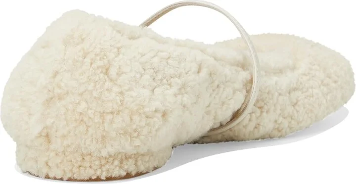 Stuart Weitzman Lennox Shearling Flat Women's Flat Shoes Natural/Oat : 7.5 M, Leather/Shearling - Image 4