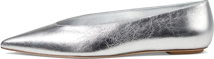 Stuart Weitzman Lina Flat Women's Flat Shoes Silver : 5 M, EVA/Leather - Image 5