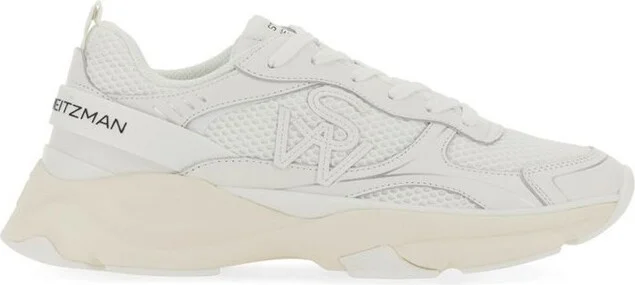 Stuart Weitzman Logo Patch Lace-Up Sneakers