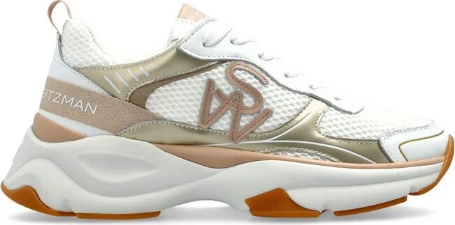 Stuart Weitzman Logo Patch Lace-Up Sneakers