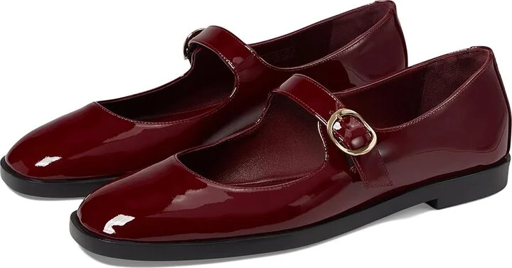Stuart Weitzman Loralei Mary Jane Women's Flat Shoes Rosewood : 8.5 M, Leather/Rubber