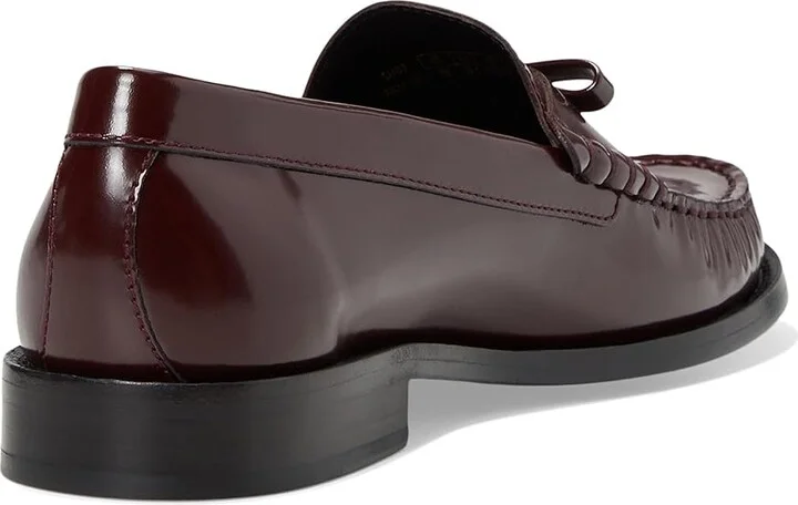 Stuart Weitzman Lottie Bow Loafer Women's Flat Shoes Dark Cabernet : 9 M, Leather - Image 4