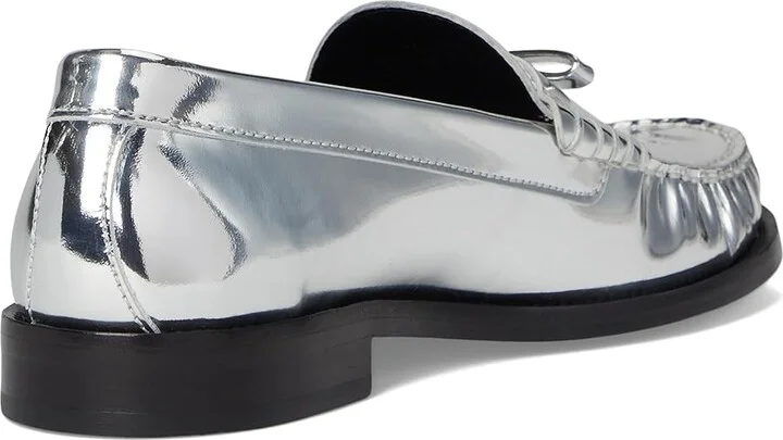 Stuart Weitzman Lottie Bow Loafer Women's Flat Shoes Silver : 7.5 M, Leather - Image 4