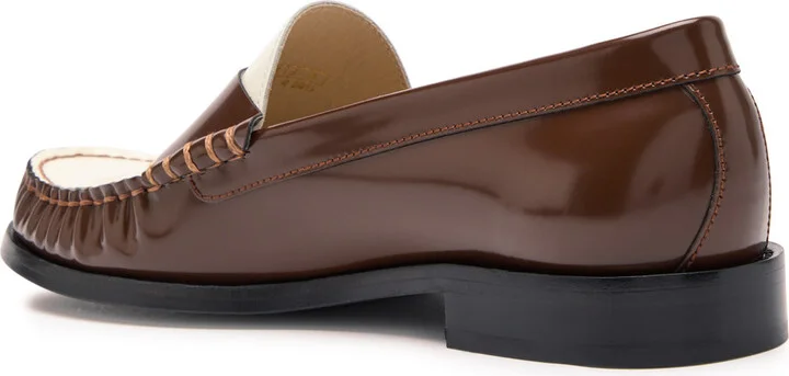 Stuart Weitzman Lottie Colour-blocked Glossed Leather Loafers - Image 2