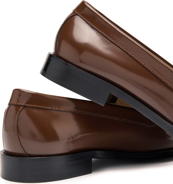 Stuart Weitzman Lottie Colour-blocked Glossed Leather Loafers - Image 4