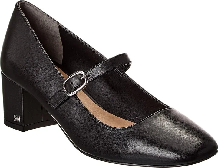 Stuart Weitzman Louise 50 Block Leather Mary Jane Pump