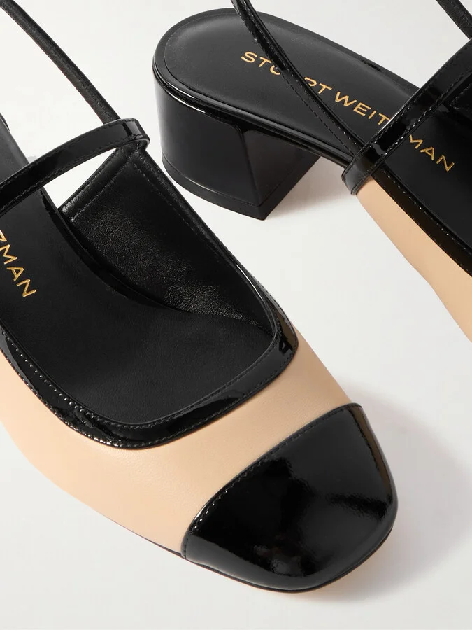 Stuart Weitzman - Maeve Leather Mary Jane Slingback Pumps - Neutrals - Image 4