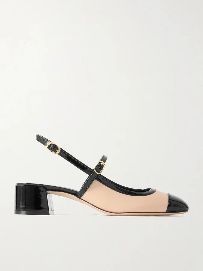 Stuart Weitzman - Maeve Leather Mary Jane Slingback Pumps - Neutrals