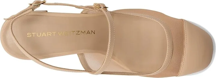 Stuart Weitzman Maeve Mary Jane Slingback High Women's Heels Beige/Barely Beige : 7 M, Leather - Image 2