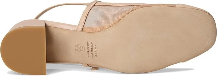 Stuart Weitzman Maeve Mary Jane Slingback High Women's Heels Beige/Barely Beige : 7 M, Leather - Image 3