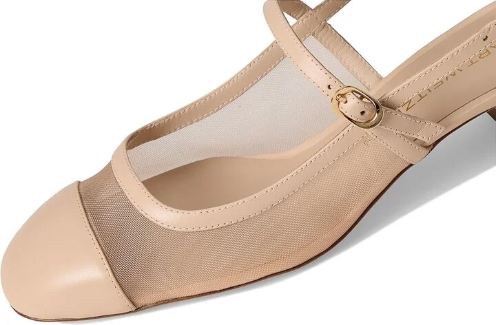 Stuart Weitzman Maeve Mary Jane Slingback High Women's Heels Beige/Barely Beige : 7 M, Leather - Image 7
