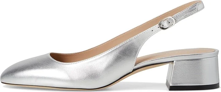 Stuart Weitzman Maeve Slingback 35 High Women's Heels Silver : 7 M - Image 6