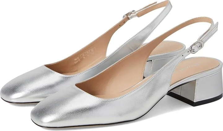 Stuart Weitzman Maeve Slingback 35 High Women's Heels Silver : 7 M