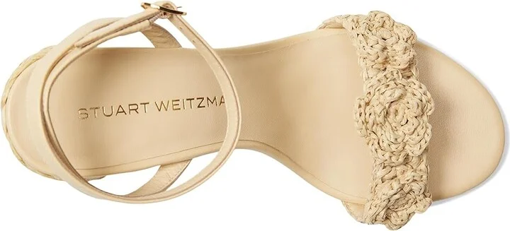 Stuart Weitzman Magnolia Block 85 Women's Wedge Shoes Natural Tonal : 9.5 M, Leather - Image 2