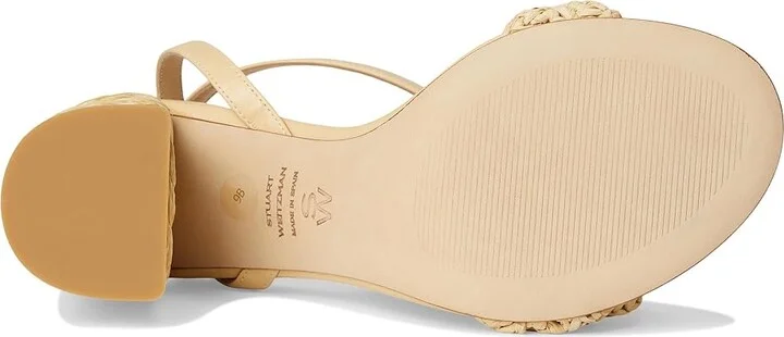 Stuart Weitzman Magnolia Block 85 Women's Wedge Shoes Natural Tonal : 9.5 M, Leather - Image 3