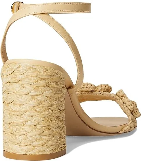 Stuart Weitzman Magnolia Block 85 Women's Wedge Shoes Natural Tonal : 9.5 M, Leather - Image 4